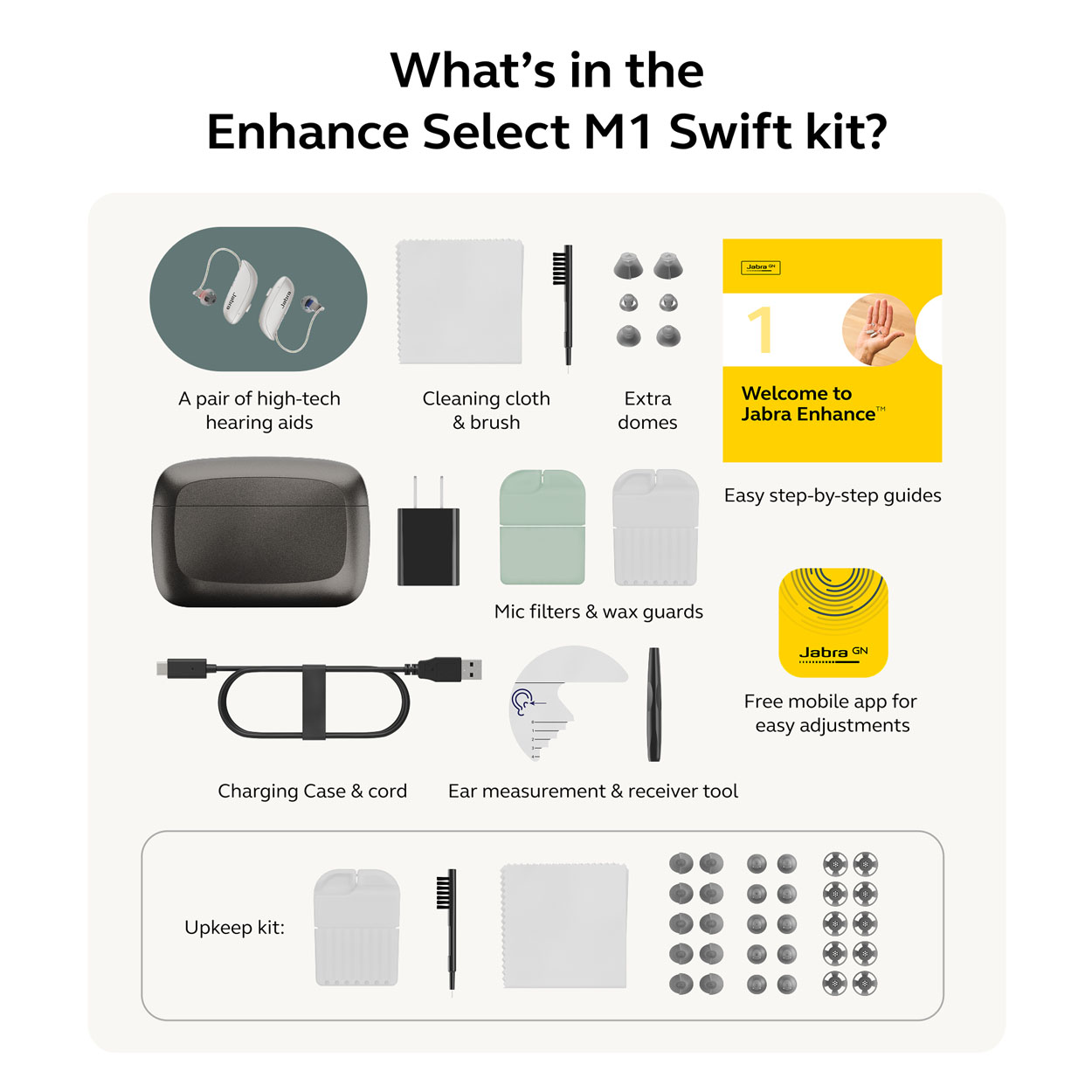 Jabra Enhance Select M1 Swift Bundle, Warm Gray, image number 10